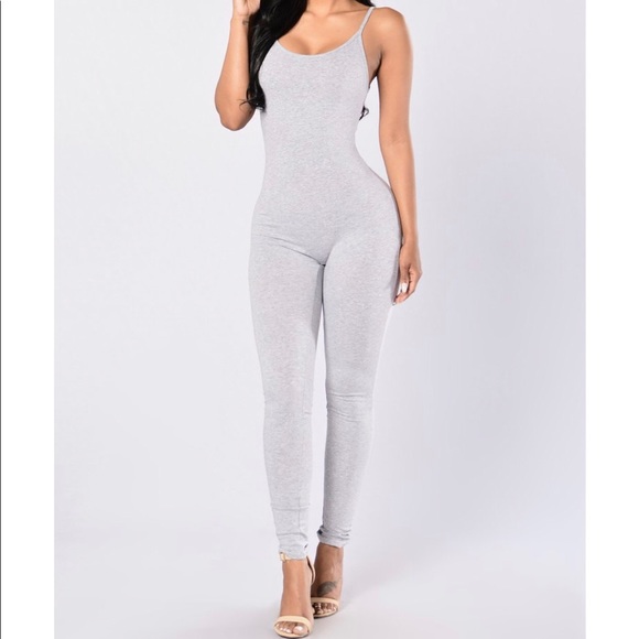 grey jumpsuit fashion nova